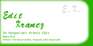 edit krancz business card